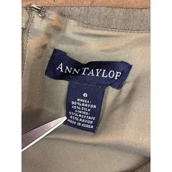Ann Taylor Womens Sleeveless Sheath Dress Size 6 Green - Picture 8 of 8